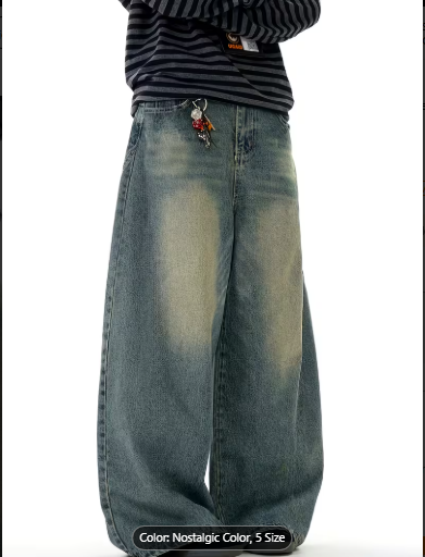 Men’s Loose Fit Curved Denim Jeans