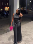 Elegant Long Bodycon Gown for Women