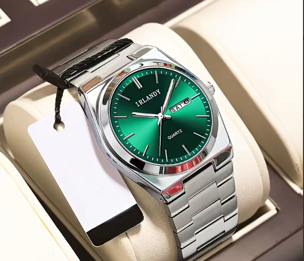 Men’s Minimalist Calendar Dial Stainless Steel Watch