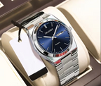 Men’s Minimalist Calendar Dial Stainless Steel Watch