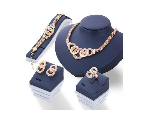 Adorable 4 In 1 Jewelry Set for Women - Necklace, Earrings, Bracelet, Ring