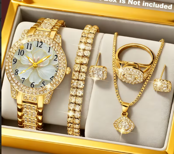 Women’s 6-Piece Elegant Watch & Jewelry Set