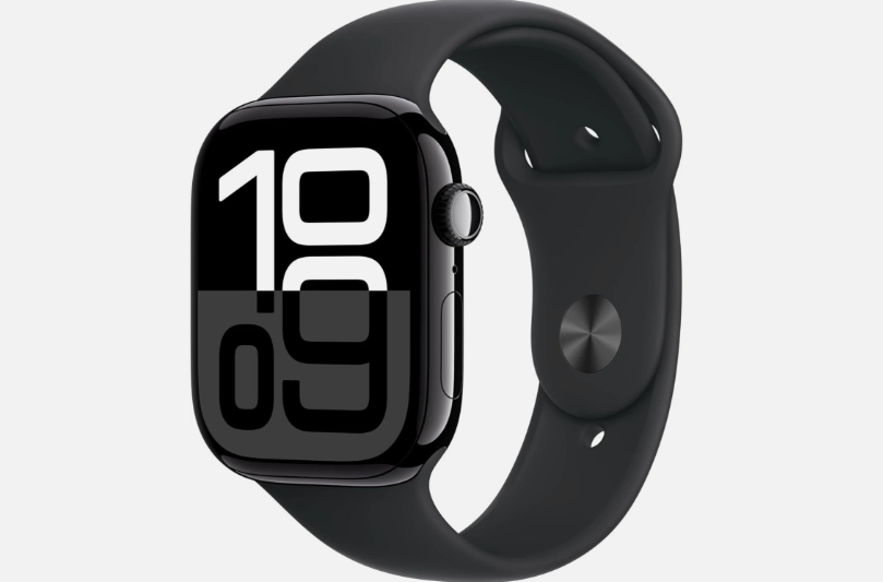 Apple Watch Series 10 46mm Jet Black Aluminum Case Black Sport Band