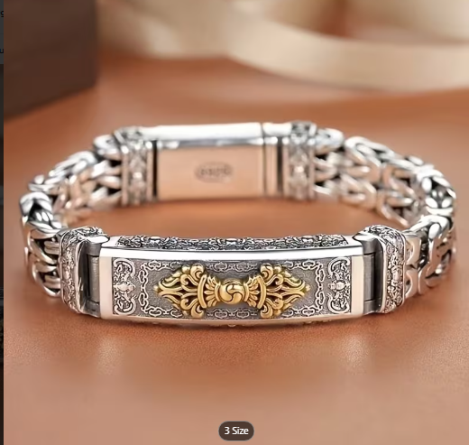 Men’s S925 Sterling Silver Vajra Protection Bracelet