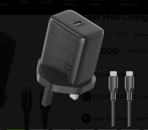 oraimo PowerGaN 451 – 45W GaN Ultra-Fast Wall Charger