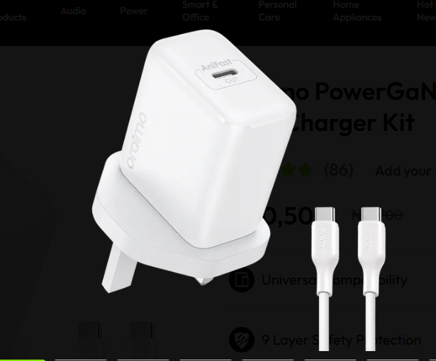 oraimo PowerGaN 451 – 45W GaN Ultra-Fast Wall Charger