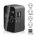 Universal All-in-One Travel Adapter – Worldwide Multi-Plug with Dual USB Ports