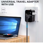 Universal All-in-One Travel Adapter – Worldwide Multi-Plug with Dual USB Ports