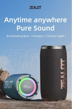 Zealot NEW JAMBOX S76 High-Power 50W Bluetooth Speaker – Dynamic RGB Light & Deep Bass