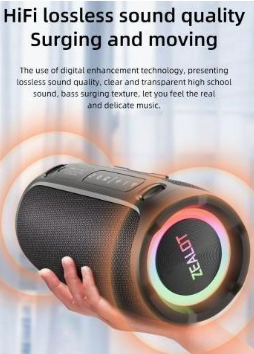 Zealot NEW JAMBOX S76 High-Power 50W Bluetooth Speaker – Dynamic RGB Light & Deep Bass