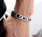 The Obsidian Edge Stainless Steel Bracelet