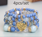4pcs/set Bohemian Fashion Classic Multi-Layer Beaded Photo Props Bracelet Set