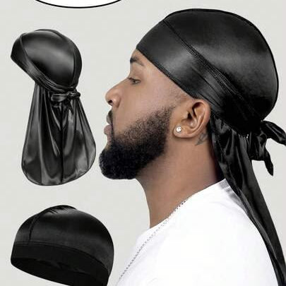 Fashionable Do-rag Cap For Big Boys-Black