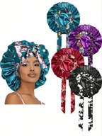 Chic Bohemian Style Satin Headband,  Elastic Hairband & Shower Cap,